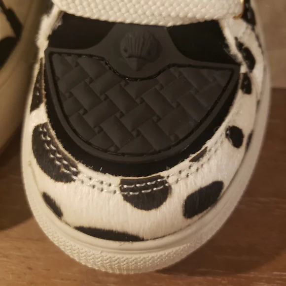 Kurt Geiger Southbank Tag White Sneakers w/ Black Leopard Print Accent NIB! - Picture 7 of 12